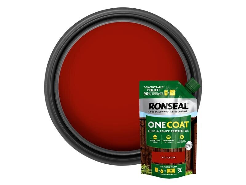 Ronseal One Coat Shed  Fence Refill Pouch Red Cedar 950ml