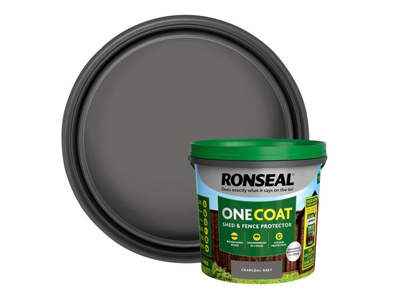 Ronseal One Coat Shed  Fence Protection Charcoal Grey 5 litre