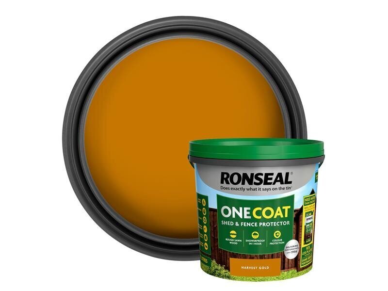 Ronseal One Coat Shed  Fence Protection Harvest Gold 5 litre