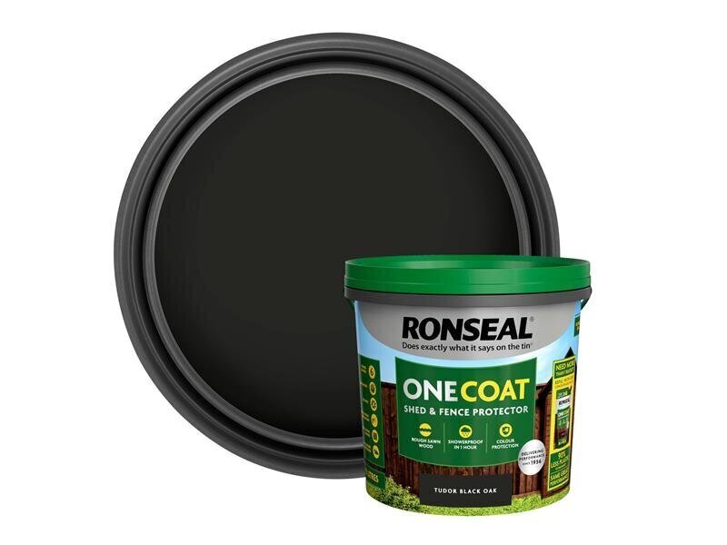 Ronseal One Coat Shed  Fence Protection Tudor Black Oak 5 litre