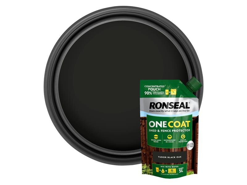 Ronseal One Coat Shed  Fence Refill Pouch Tudor Black 950ml