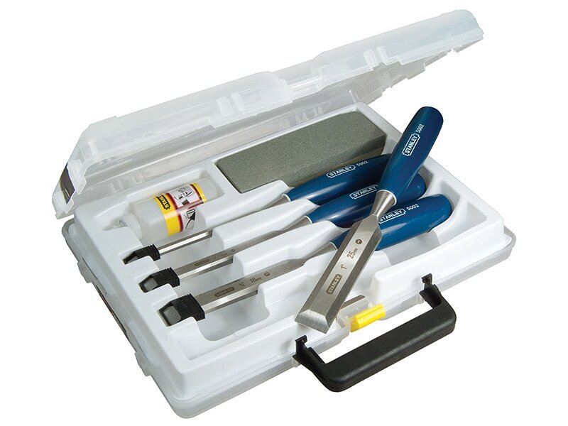 STANLEY 5002 Bevel Edge Chisel  Oilstone Set, 6 Piece