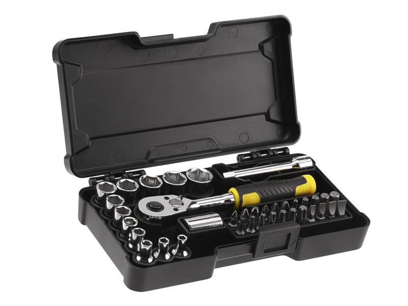 STANLEY Hand Tools 1/4in Compact Socket Set, 37 Piece