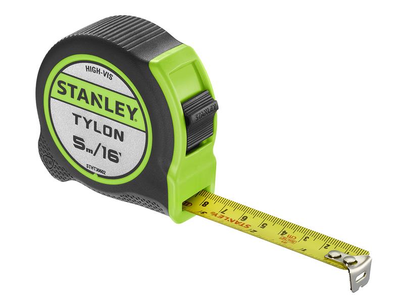 STANLEY Hand Tools Hi-Vis Tylon Tape Measure 5m (16ft) (Width 25mm)