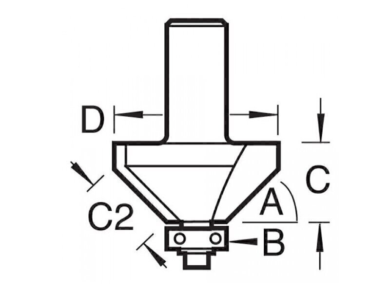 Trend 46/37 x 1/4 TCT Bearing Guided Chamfer 45 31.8 x 12mm