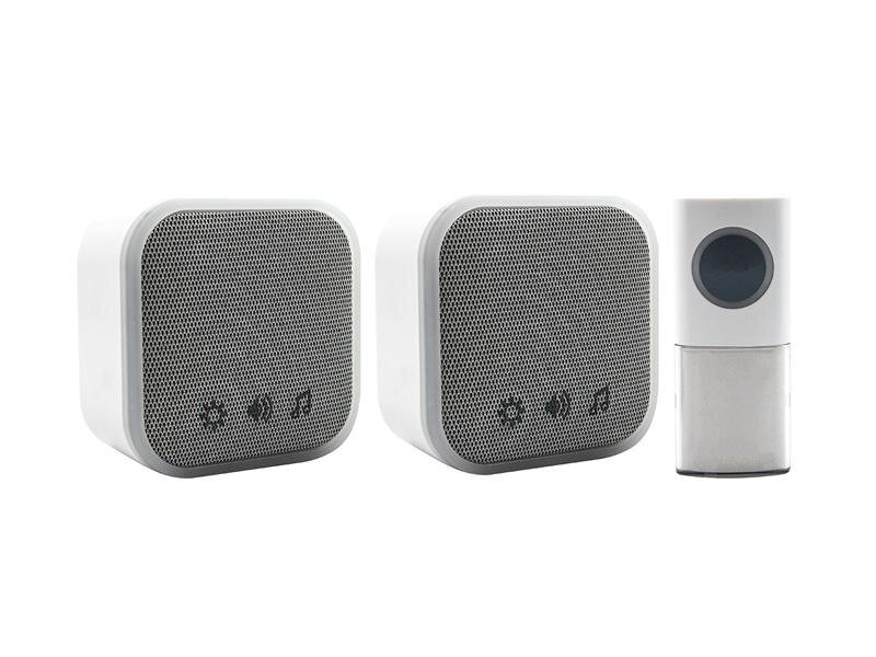 Uni-Com Portable and Plug-In Door Chime Set, White