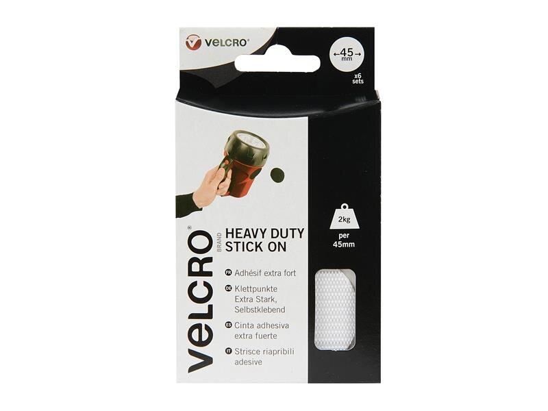 VELCRO Brand VELCRO Brand Stick On Coins 45mm x 6 Sets White