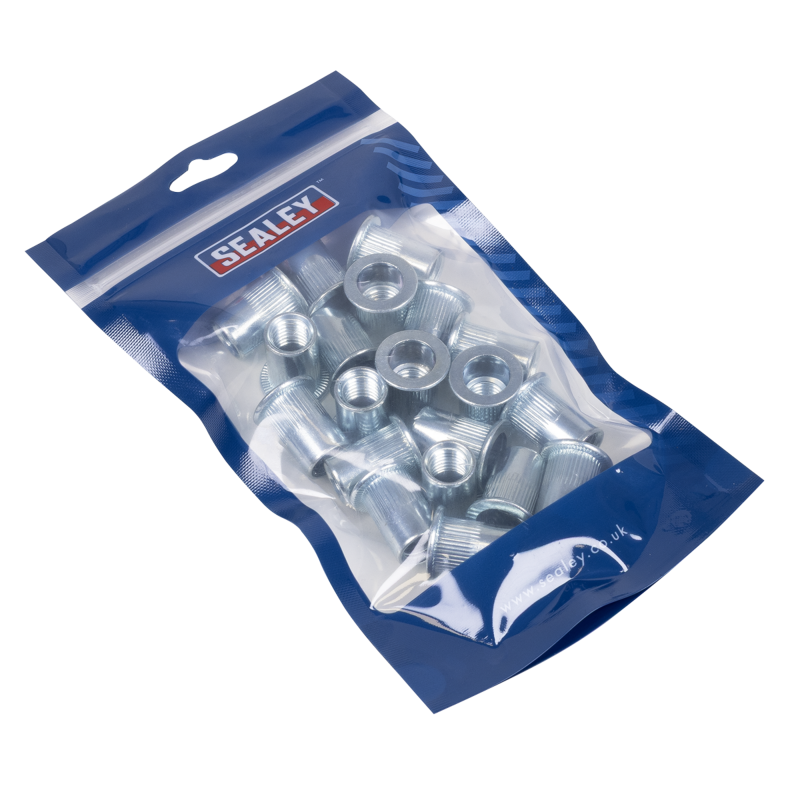 Sealey TISM12 Splined Threaded Insert (Rivet Nut ) M12 - 25pcs
