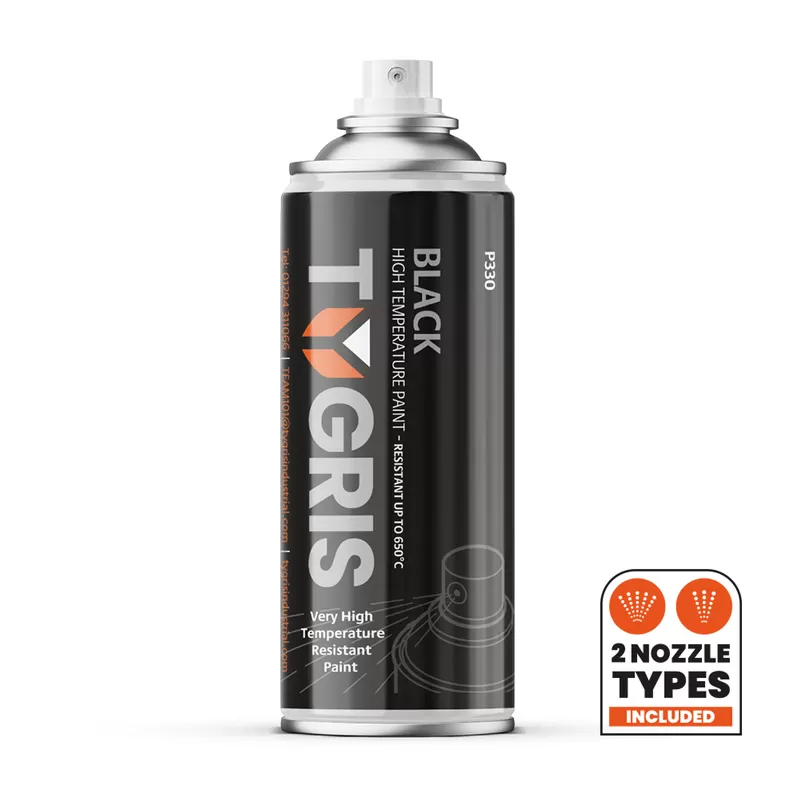 TYGRIS Black High Temperature Paint 400ml (Pack of 12)