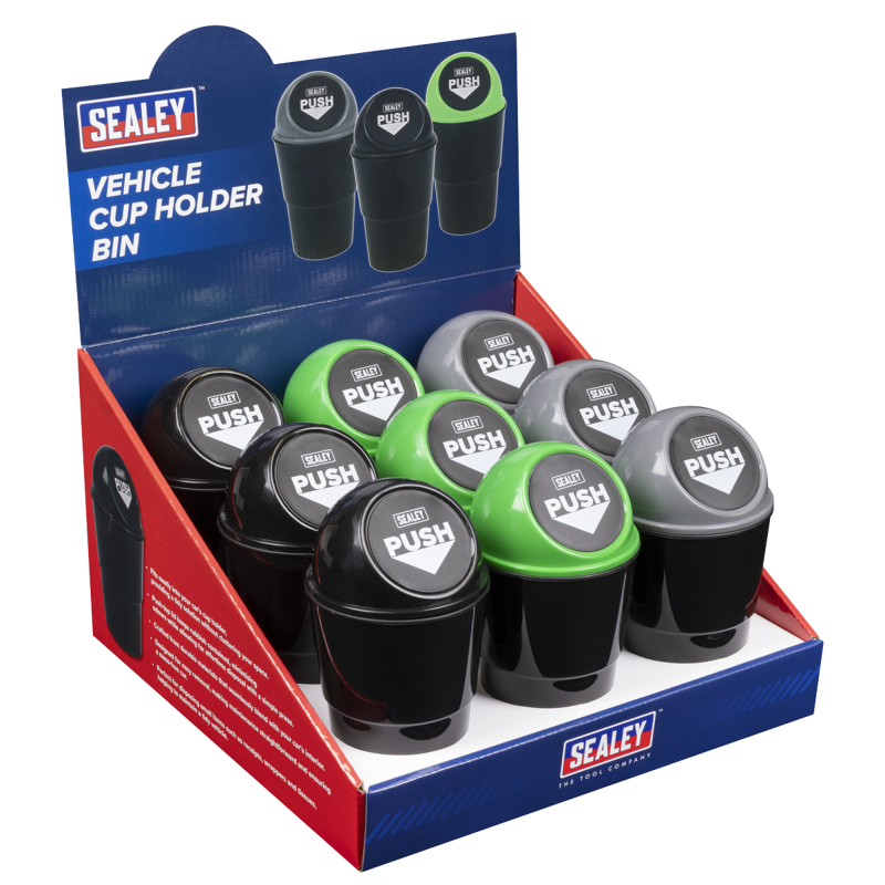 Sealey VS09 Vehicle Cup Holder Bin  Display Box of 9