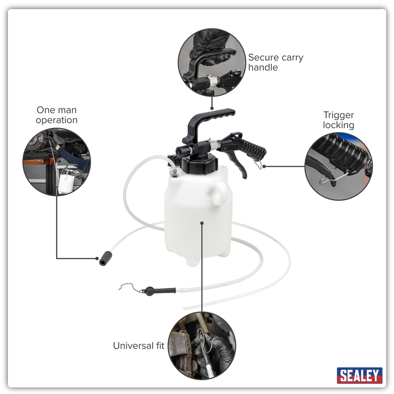 Sealey VS835 Pneumatic Fluid Extractor/Brake Bleeder 2.5L