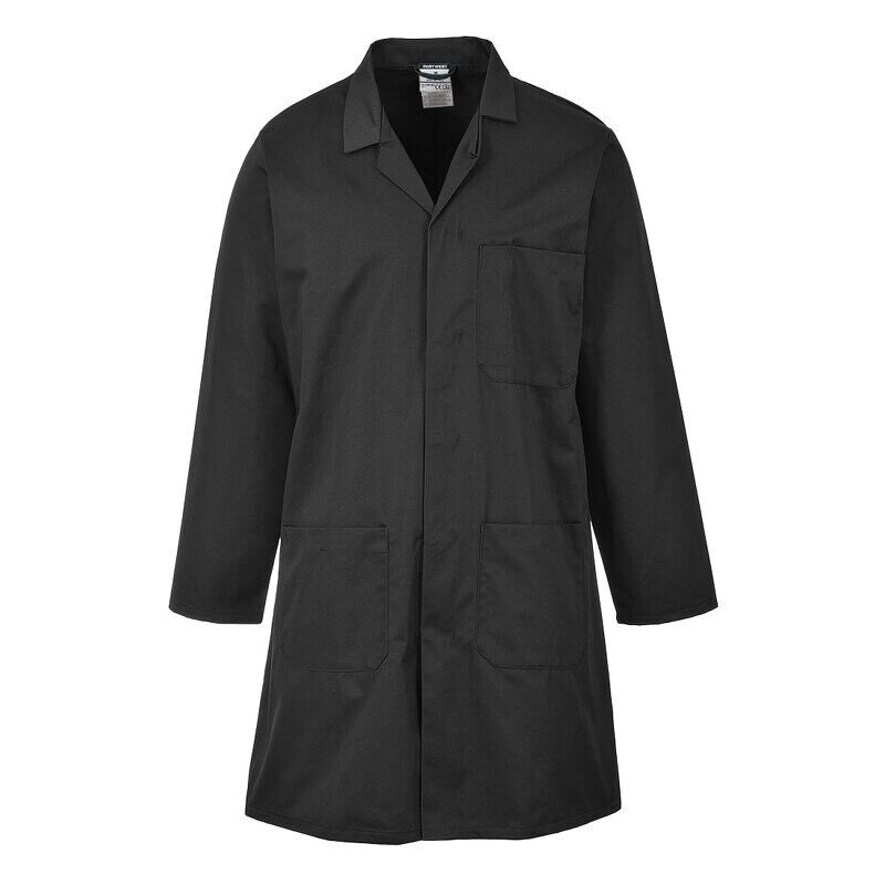 Portwest Lab Coat (Black / XXL / Regular Fit)
