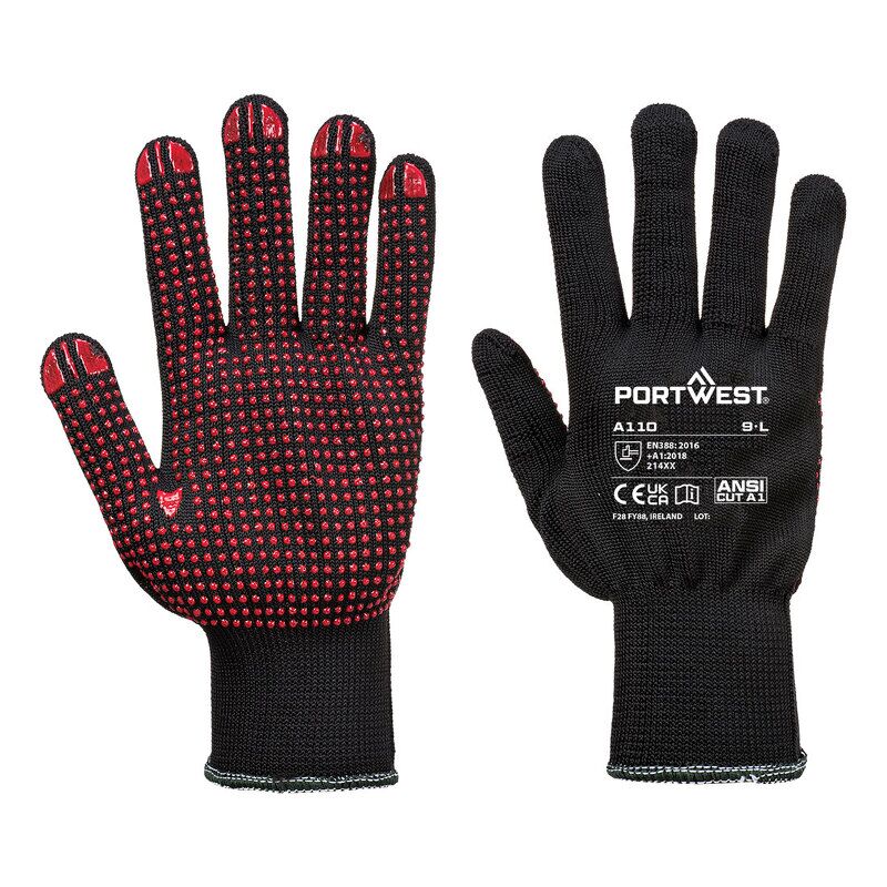 Portwest Polka Dot Glove (Black / M / R)