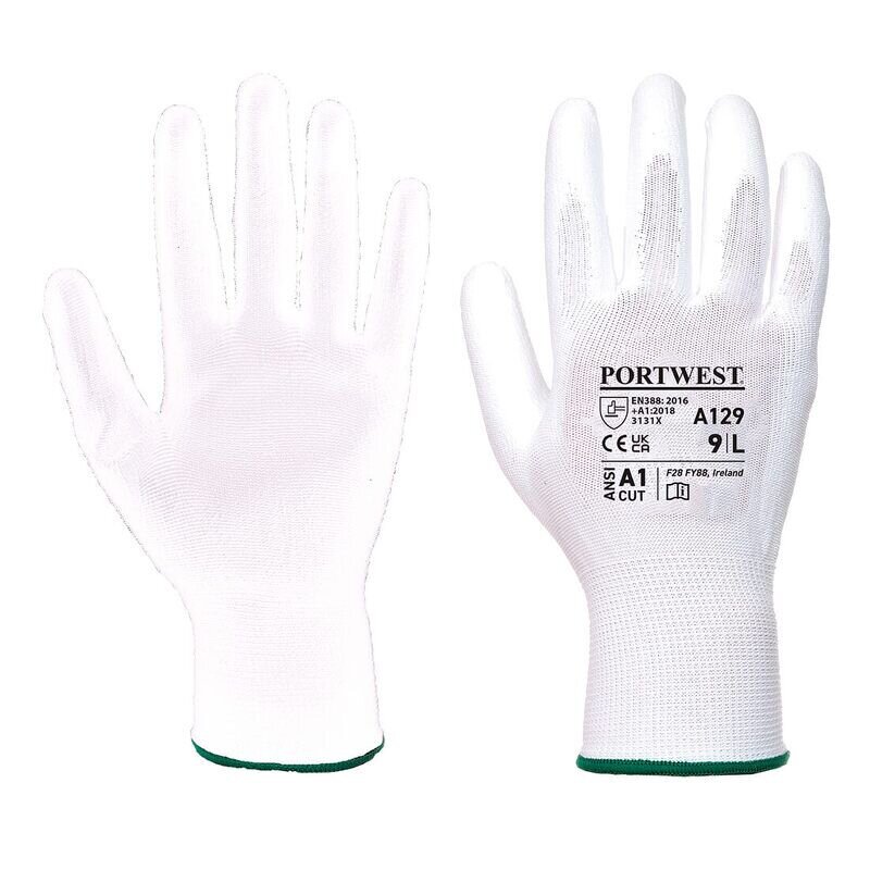 Portwest PU Palm Glove - Carton (480 Pairs) (White / XS / R)