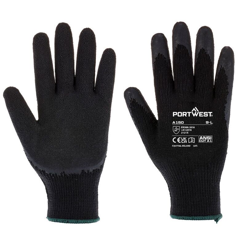 Portwest Classic Grip Glove - Latex (Black / XL)