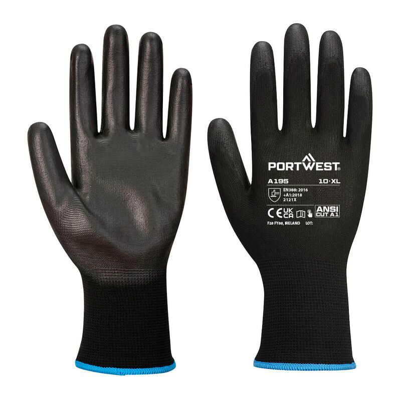 Portwest Touchscreen Gloves - PU (Black / L / R)
