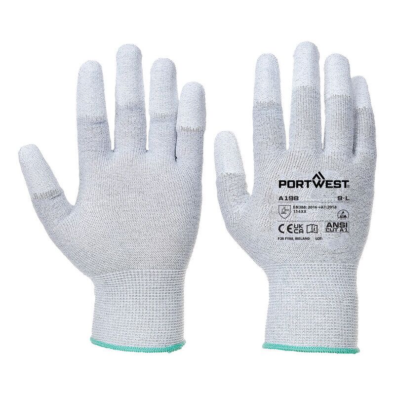 Portwest Antistatic PU Fingertip Glove (Grey / XL / R)