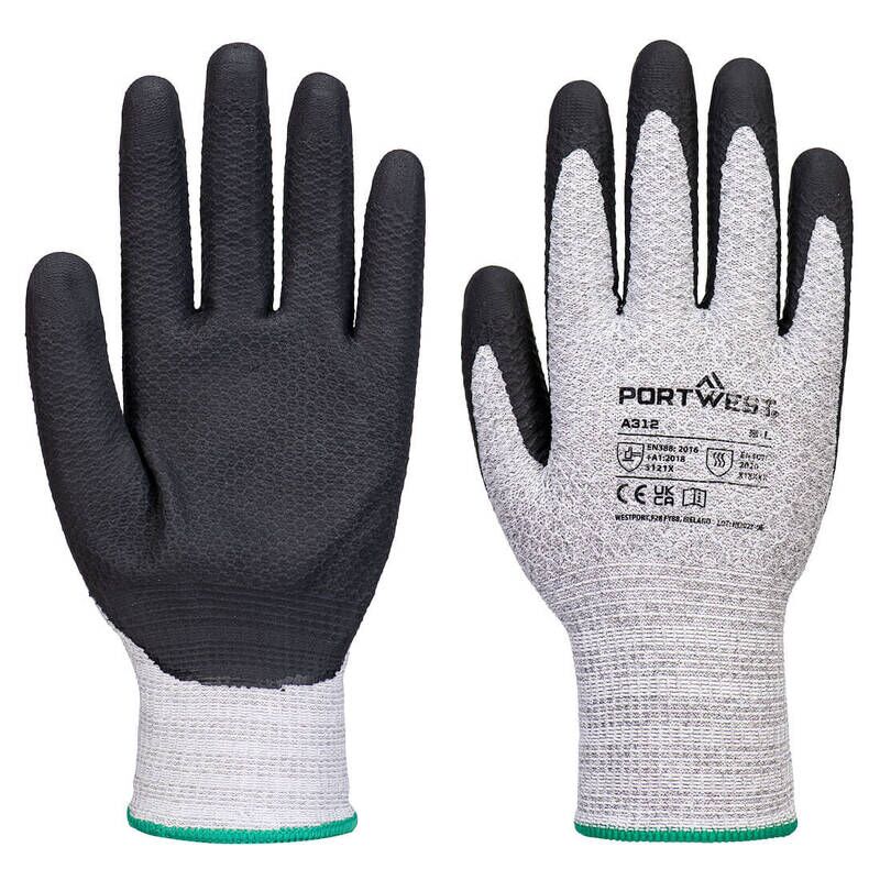 Portwest Grip 13 Nitrile Diamond Knit Glove (Pk12) (Grey/Black / M)