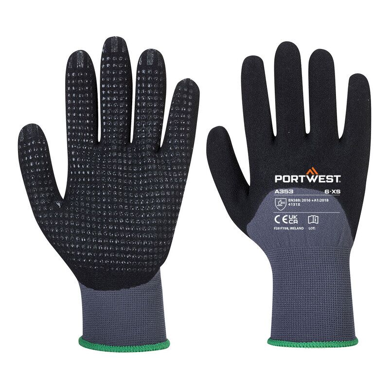 Portwest DermiFlex Ultra Plus Glove (Grey/Black / M)
