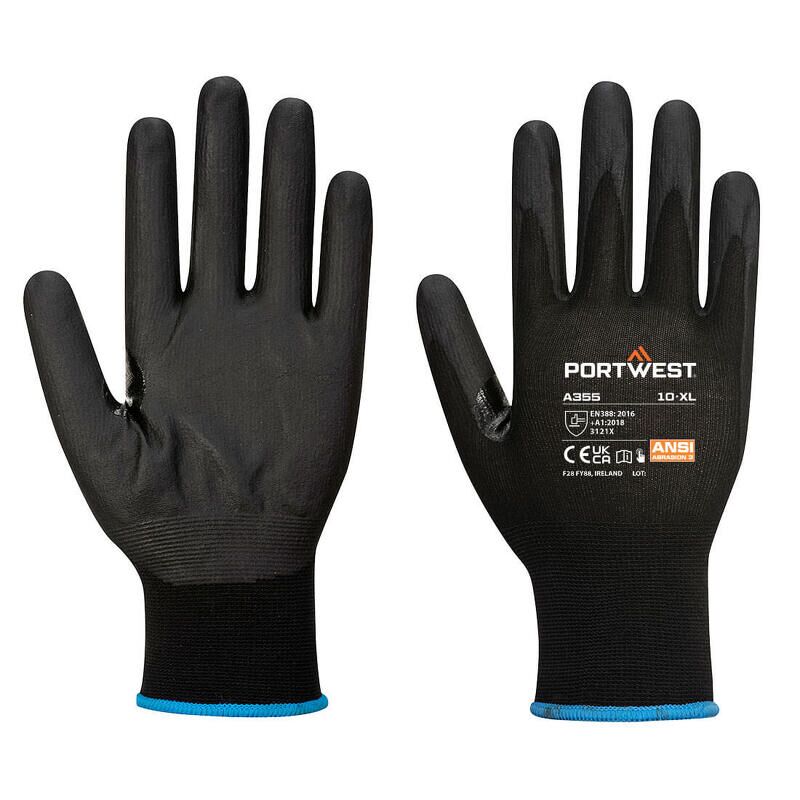 Portwest NPR15 Nitrile Foam Touchscreen Glove (Pk12) (Black / L)