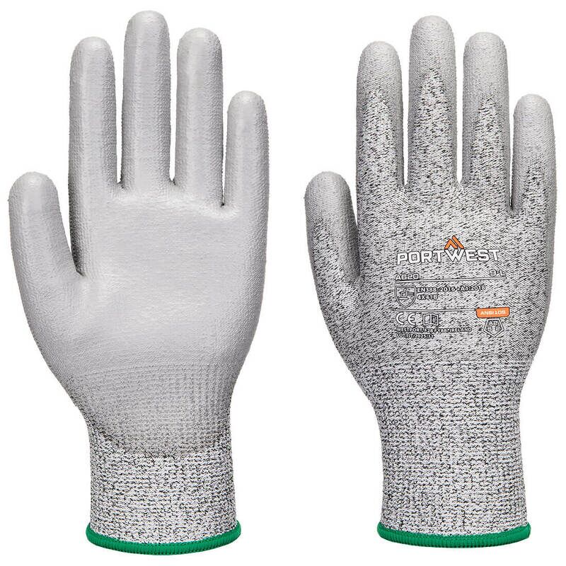 Portwest LR Cut PU Palm Glove (Grey / S) A620GRRS