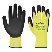 Portwest Vis-Tex Cut Resistant Glove - PU (Yellow/Black / S)