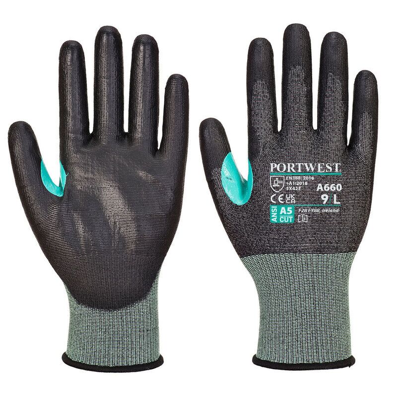 Portwest CS Cut E18 PU Glove (Black / L)