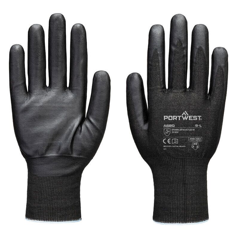 Portwest Cut F21 Nitrile Tungsten Glove A9 (Black / L)