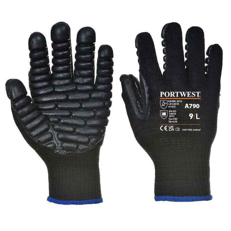 Portwest Anti Vibration Gloves (Black / M / R)