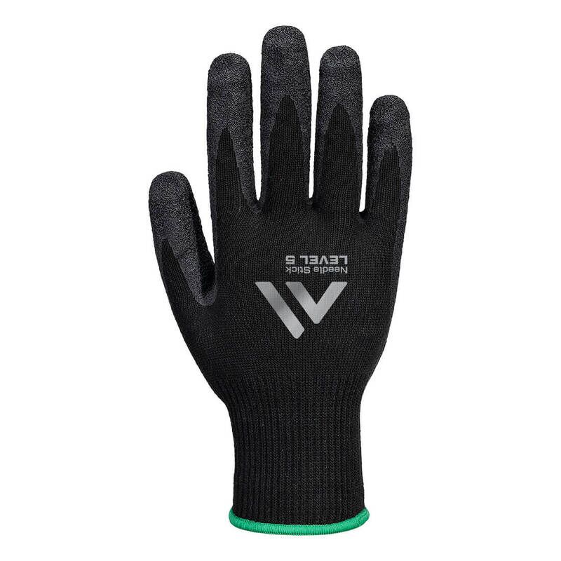 Portwest Needle Resistant  F10 Latex Crinkle Glove (Black / S)