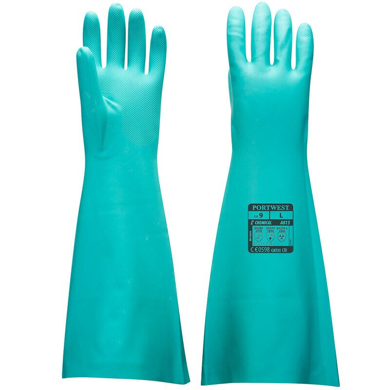 Portwest Extended Length Nitrile Gauntlet (Green / XL / R)