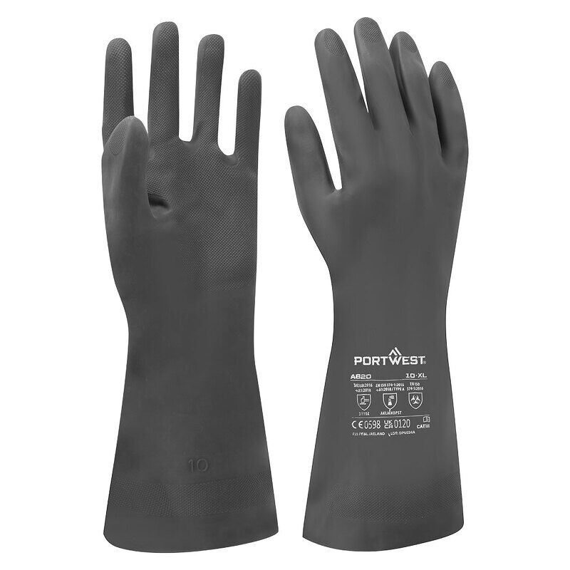 Portwest Neoprene Chemical Gauntlet (Black / L / R)