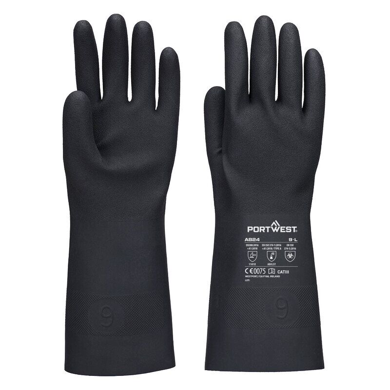 Portwest Chem 350 Butyl Gauntlet (Black / L)