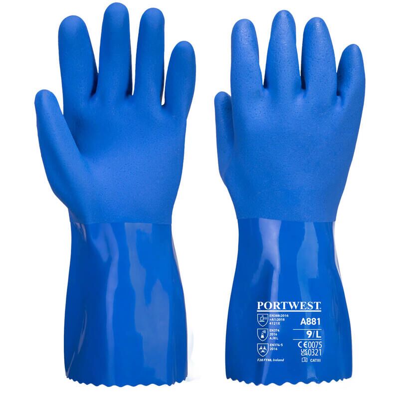 Portwest Marine Ultra PVC Chem Gauntlet (Blue / S / U)