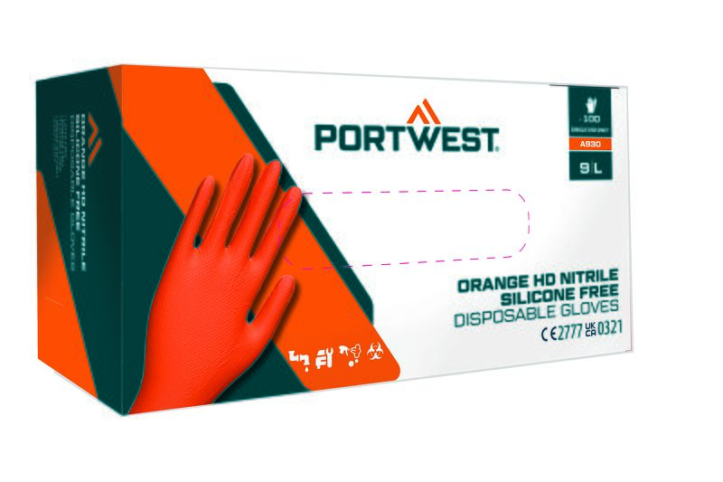 Portwest Disposable 7ml Disposable Glove (Pk100) (Orange / S / R)