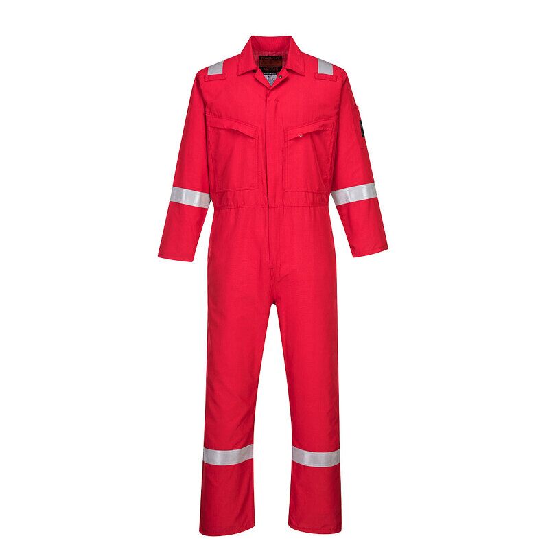 Portwest Araflame Silver Coverall (Red / 44 / Regular Fit)