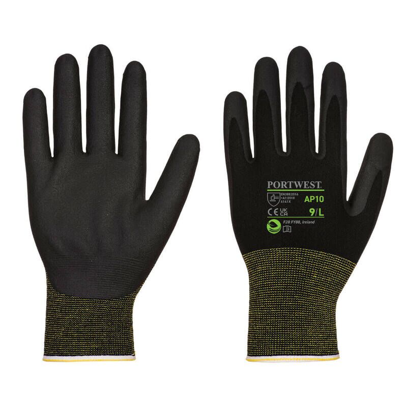 Portwest NPR15 Foam Nitrile Bamboo Glove (Pk12) (Black / M)