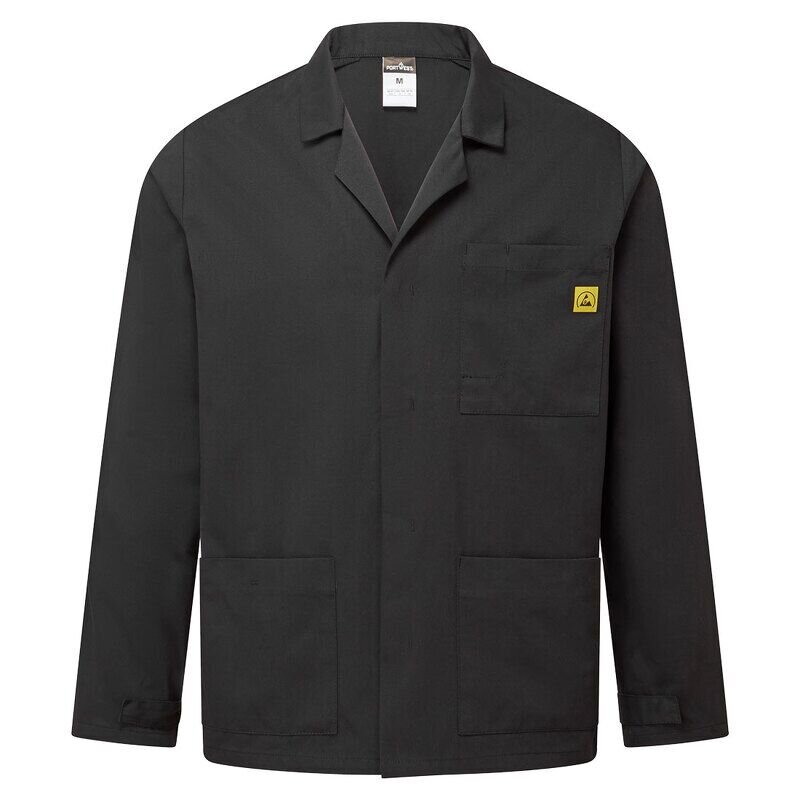 Portwest Anti-Static ESD Lab Jacket (Black / L / R)