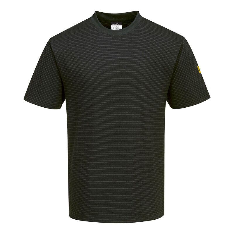 Portwest Anti-Static ESD T-Shirt S/S (Black / L / R)