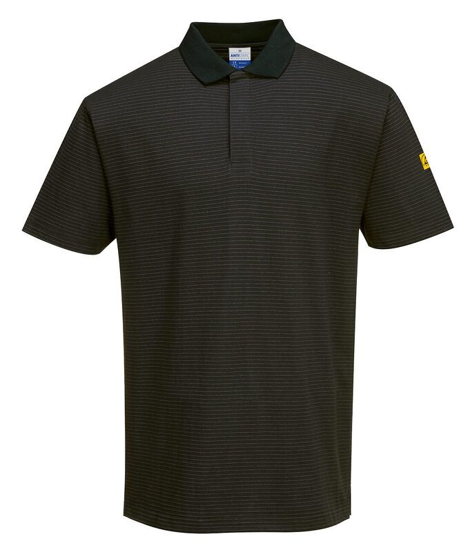 Portwest Anti-Static ESD Polo Shirt S/S (Black / XXL / R)