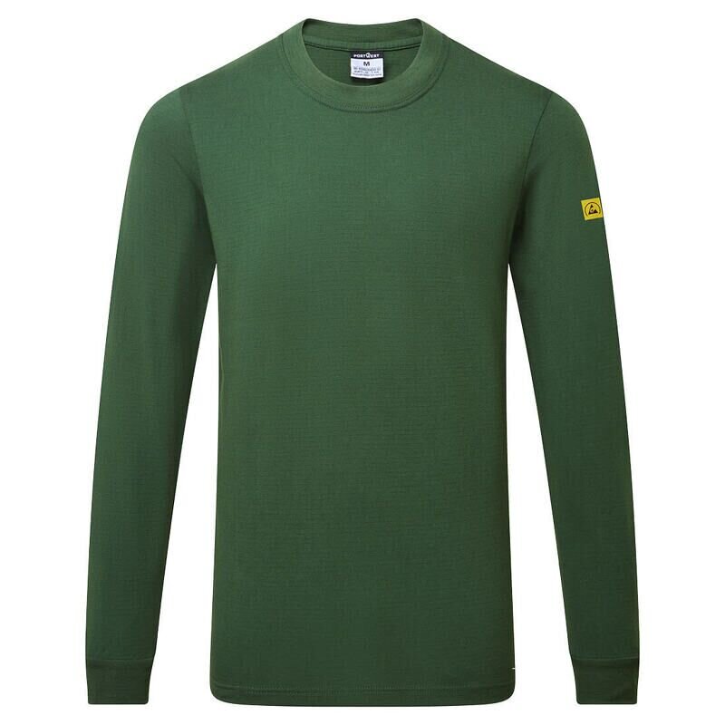 Portwest Anti-Static ESD T-Shirt L/S (Forest Green / L / R)