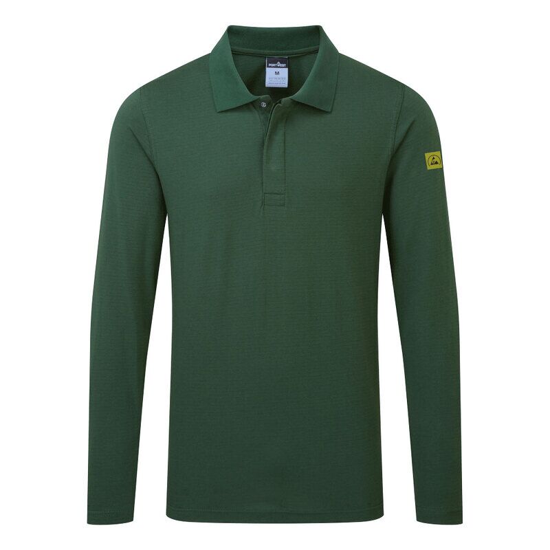 Portwest Anti-Static ESD Polo L/S (Forest Green / L / R)