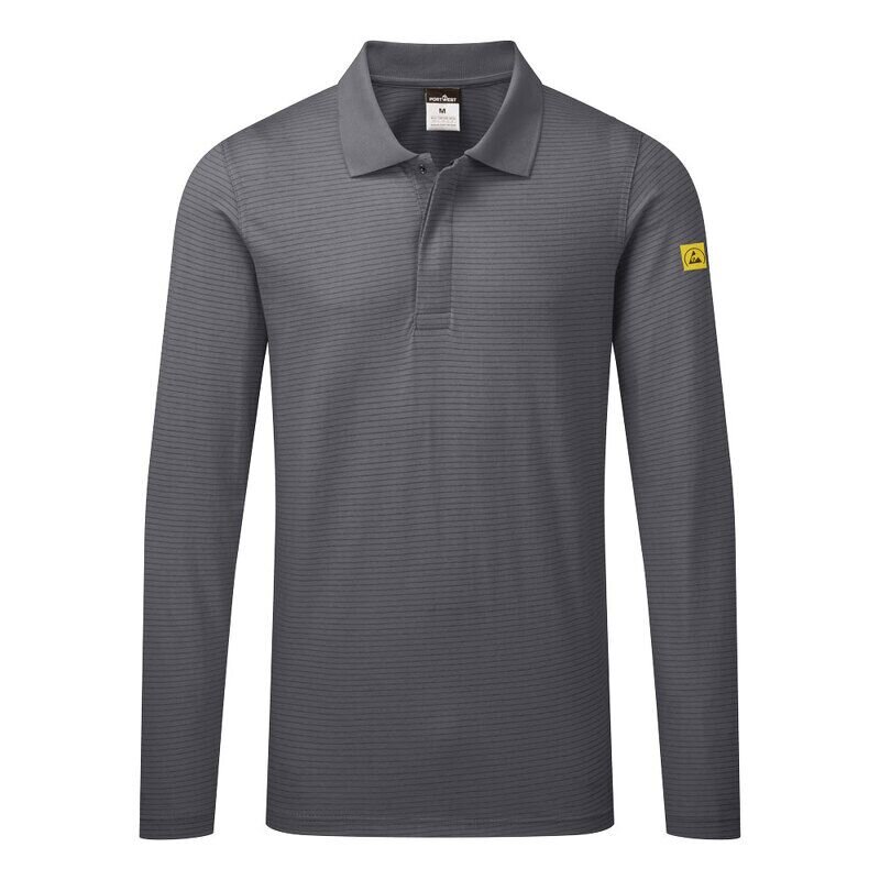 Portwest Anti-Static ESD Polo L/S (Zoom Grey / 5XL / R)