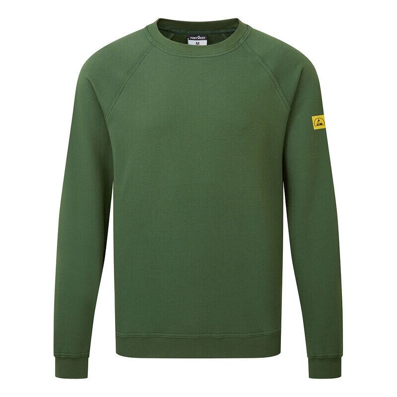 Portwest Anti-Static ESD Sweatshirt (Forest Green / XS / R)