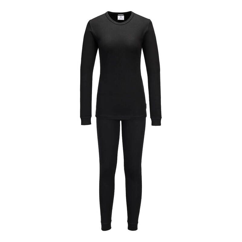 Portwest Womens Thermal Base Layer Set (Black / M / Regular Fit)