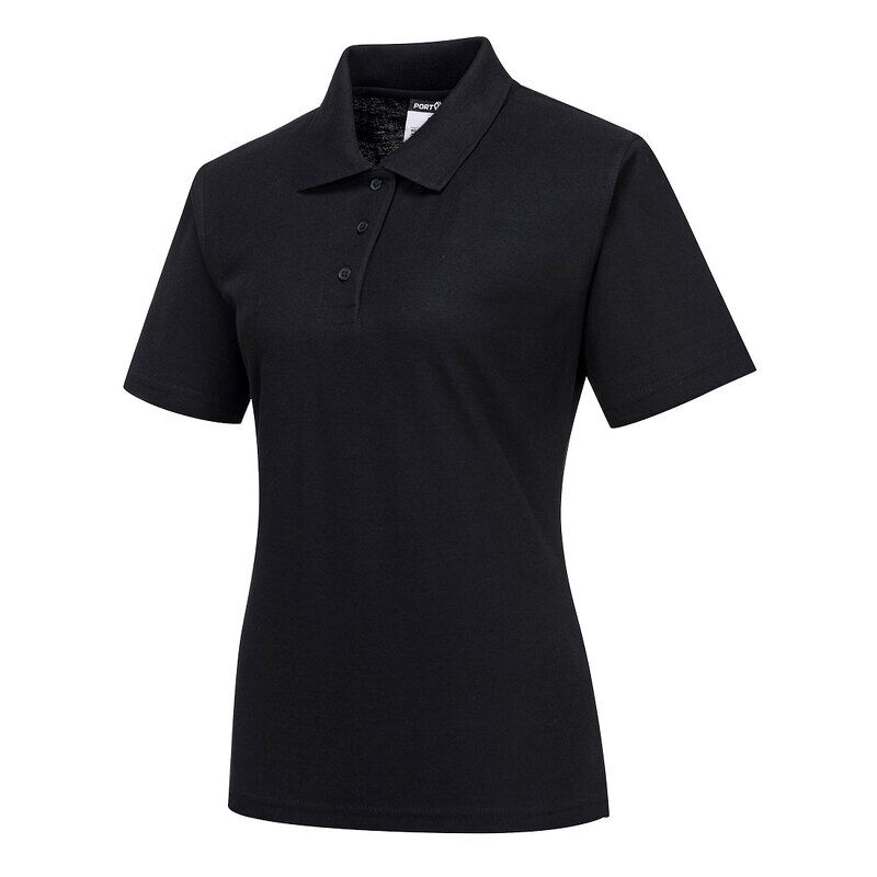 Portwest Naples Womens Polo Shirt (Black / XL / R)