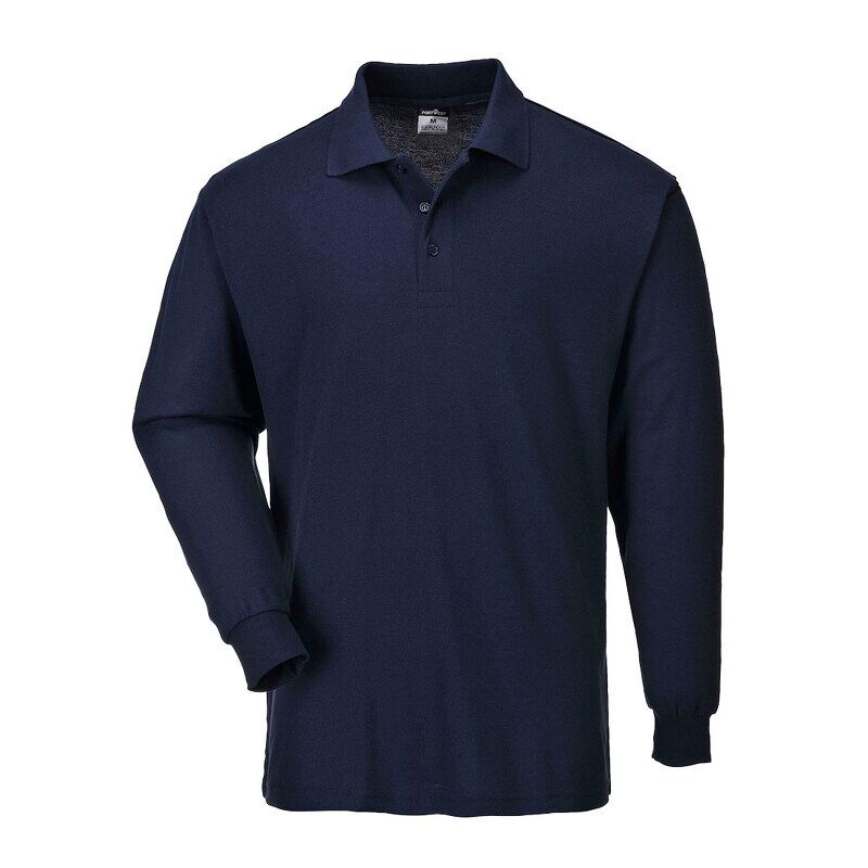 Portwest Genoa Long Sleeved Polo Shirt (Navy / XXL / Regular Fit)