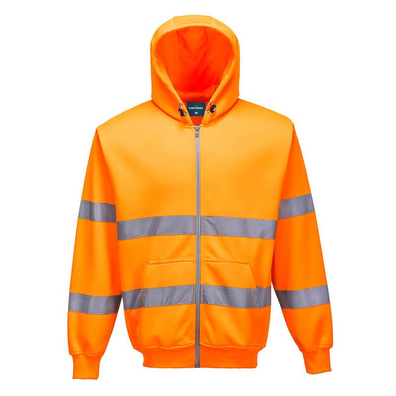 Portwest Hi-Vis Zipped Hoodie (Orange / L / R)