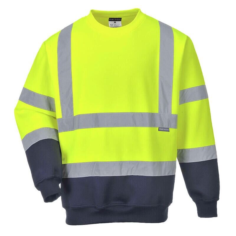Portwest Hi-Vis Contrast Sweatshirt (Yellow/Navy / XXXL / R)