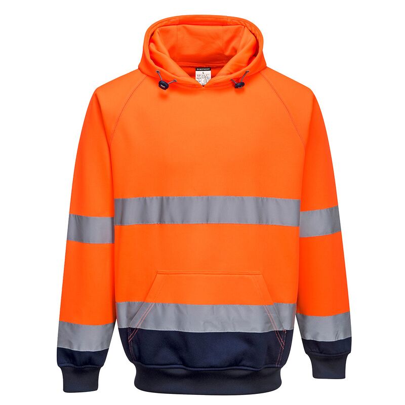 Portwest Hi-Vis Contrast Hoodie (Orange/Navy / L / R)